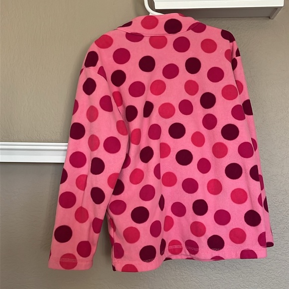 Hanna Andersson Girls Pink Polka Dot Pullover - Picture 3 of 3